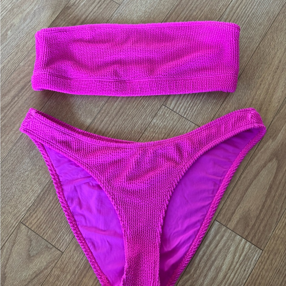 Good American bright pink bikini